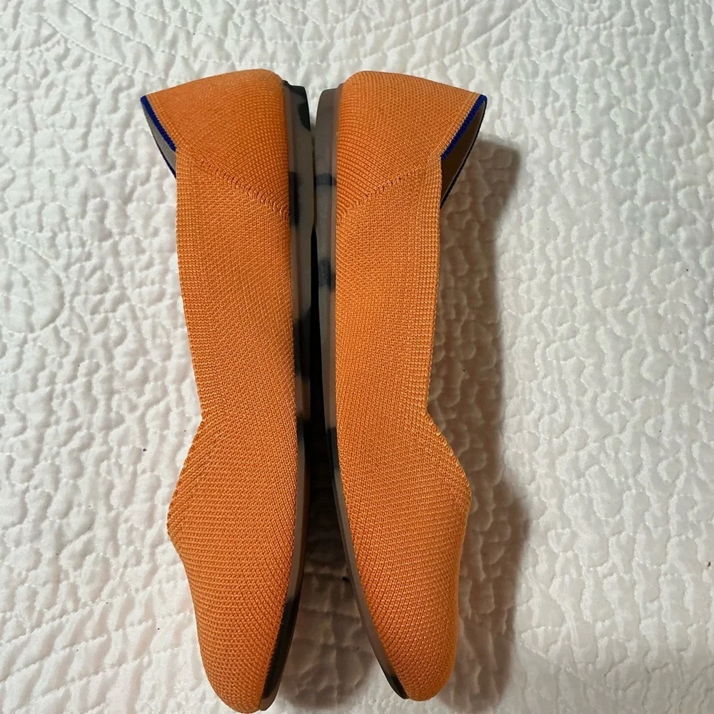 EUC Rothy's Round Toe Flats Tangerine Slip On Shoes Size 8.5